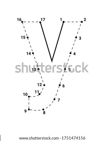 Alphabets character Y lowercase connect the dots or dot to dots letter, Learning and educational activities game for kids, Vector illustration easy to customize it to fit your needs. Stock fotó © 