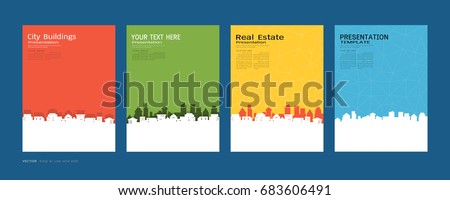 Minimal covers design set, City buildings and real estate concept, Inspiration for your design all media, Easy to use and edit by add your own logo, images, and text, whatever you want.