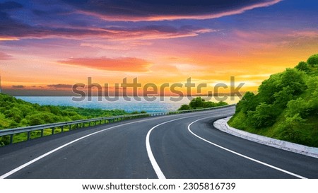 Similar – Image, Stock Photo coastal road