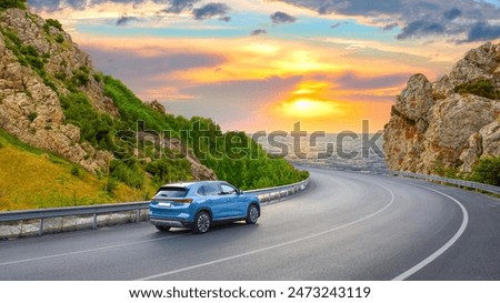 Image, Stock Photo Amazing scenery of sea in evening