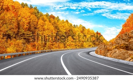 Similar – Foto Bild Straßen- und Herbstlandschaft