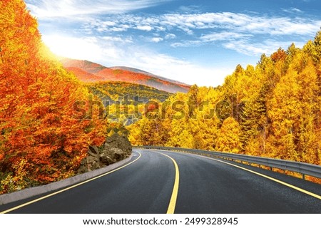 Similar – Foto Bild Straßen- und Herbstlandschaft