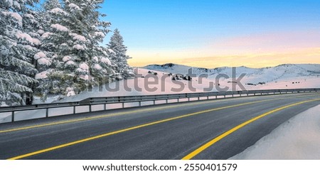 Similar – Image, Stock Photo Sunset in snowy winter countryside