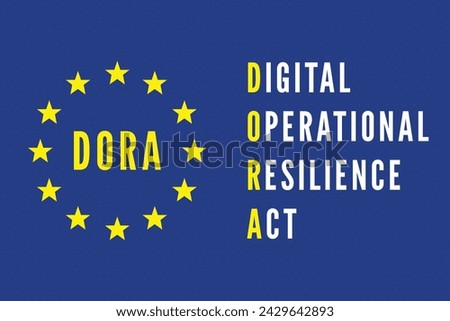 Vector illustration of Digital Operational Resilience Act abbreviation DORA
