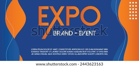 Abstract colorful expo poster design template with wavy lines for business promotions, technology and events.