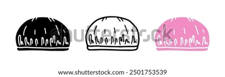 Set of Shower cap cartoon doodle, Vector, Illustration.