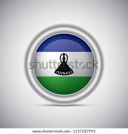 Lesotho flag button style. Vector image