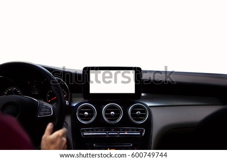 Similar – Image, Stock Photo View of inside car empty road in countryside