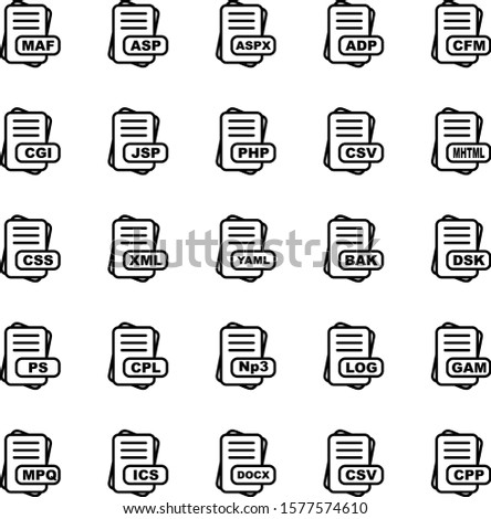 25 Simple File Format Related Color Icons
