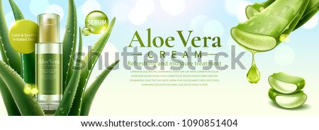 Similar – Image, Stock Photo Aloe vera spray and serum showing natural and eco-friendly beauty and body care product mockup