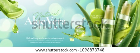 Similar – Image, Stock Photo Aloe vera spray and serum showing natural and eco-friendly beauty and body care product mockup