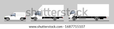 Similar – Image, Stock Photo Lots of Trucks and cars on a Highway