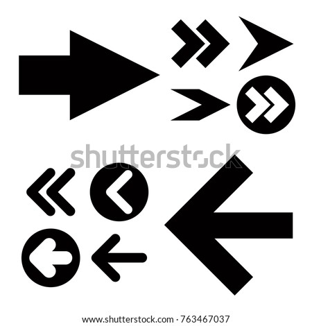 Different black Arrows icons,vector set. Abstract elements for business infographic. Up and down trend