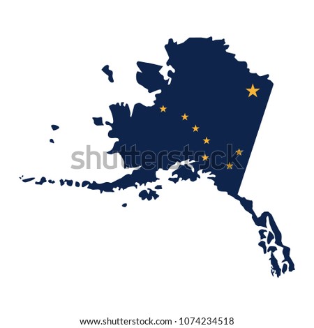 Alaska map icon. Vector illustration.