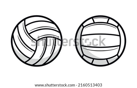 Volleyball ball icons isolated on white background. Vintage Volleyball ball set. Design elements for logo, poster, emblem. Sport ball icons. Vector illustration