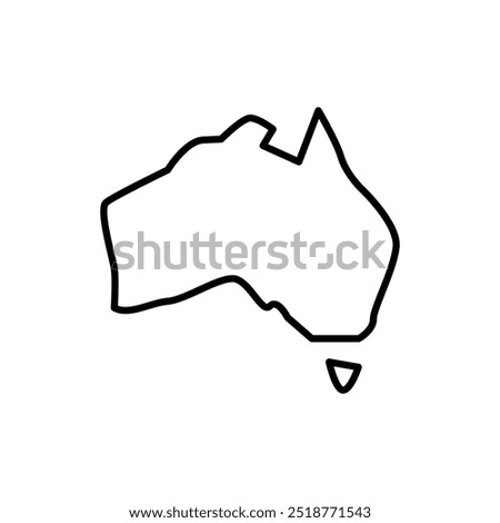 Australia map icon. Australia outline map. Simple icon design. Vector illustration