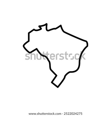 Brazil map icon. Brazil outline map. Simple icon design. Vector illustration