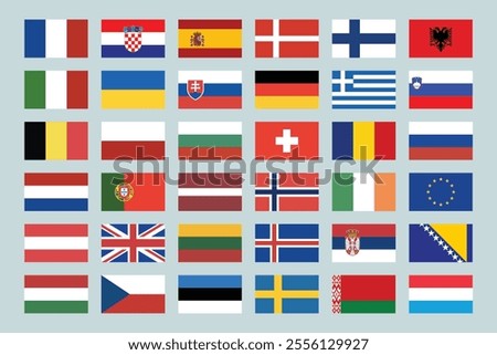 Similar – Image, Stock Photo European flags Flag