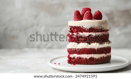 Similar – Image, Stock Photo Red velvet cake with candles