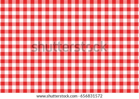 Red Gingham seamless pattern. Texture from rhombus/squares for - plaid, tablecloths, clothes, shirts, dresses, paper, bedding, blankets, quilts and other textile products. Vector illustration.