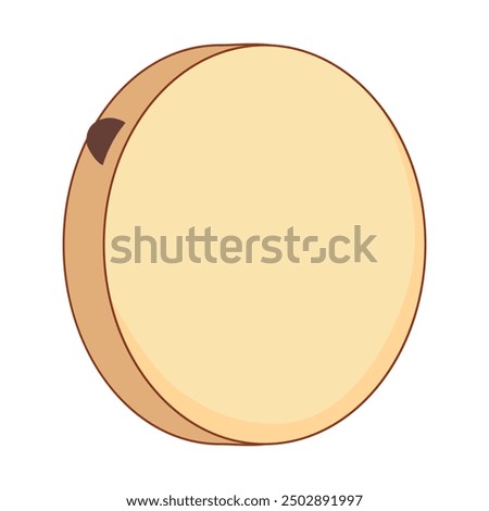 Ravanna is a traditional musical instrument of Mauritius. Vector drum made of wood and stretched skin for Sega music. Percussion instrument common among the peoples of Africa and India in flat style.