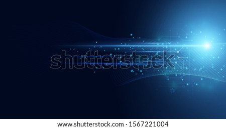 Abstract technology hi tech background concept speed movement motion blur moving fast in the light for template design dark blue .Vector illustration