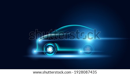 Abstract electric cars In the illustration, electric cars are powered by electric energy. Future energy