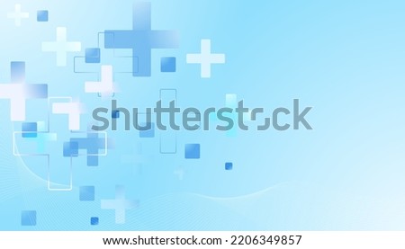 Abstract health science consist health plus digital technology concept  modern medical on hi tech future blue background.