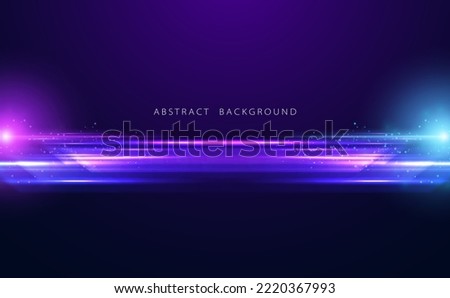 Abstract background technology motion speed light blue purple high speed light effect motion high speed movement Futuristic on hi-tech blue purple background.