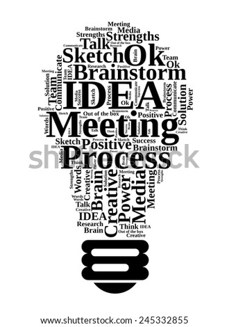 Light bulb of Idea concepts - words cloud