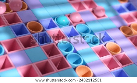 Similar – Image, Stock Photo Pink satisfying minimal pattern 3d render, abstract geometric background, colorful constructor,isometric wallpaper,modern trendy style, dynamic design element in motion.