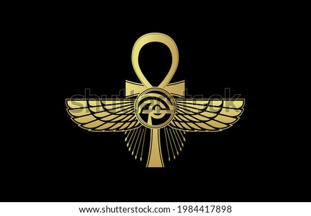 Key of life Horus Eye Egyptian sun rays