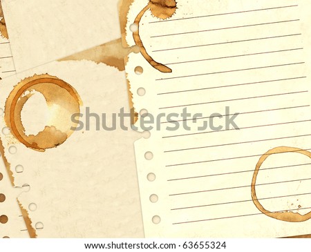 Background - stains of coffee on sheets of paper