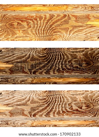 Collection of wooden banners - texture old wood