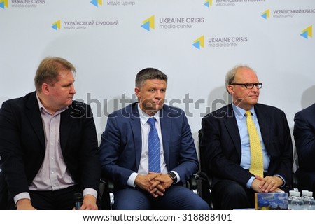 KIEV, UKRAINE, September 14, 2015: Anders Aslund - leading specialist on economics and politics of Eastern Europe - presents new book \