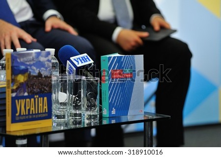 KIEV, UKRAINE, September 14, 2015: Anders Aslund - leading specialist on economics and politics of Eastern Europe - presents new book \