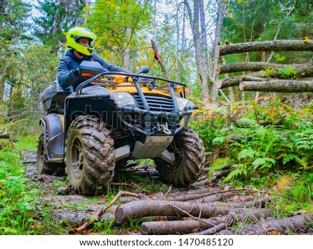 Similar – Foto Bild Motorrad und Baumstämme in der Wüste