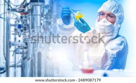 Similar – Image, Stock Photo Scientist examining test samples through microscope