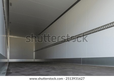 Similar – Image, Stock Photo White trailer on empty road between fields with vegetation