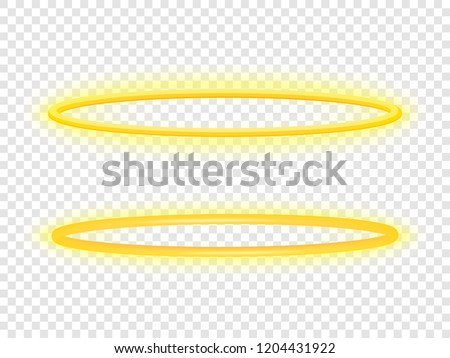 Halo angel ring . Holy golden nimbus circle isolated