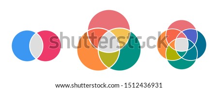 Venn diagram infographic template . Two , three and four circles .  Imagine de stoc © 