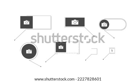 Web frame for text template. Footnote elements for captions in form of geometric shapes for creative advertising and marketing vector sales