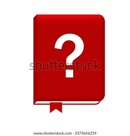 book diary question mark icon. Bookmark red book