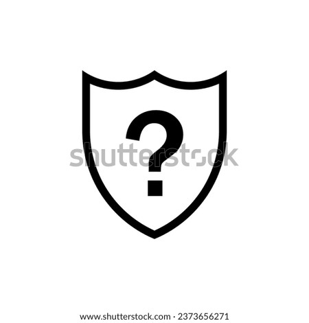 Shield question mark icon. line icon protection faq