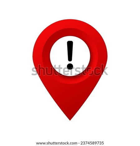 map pin icon exclamation mark warning notification