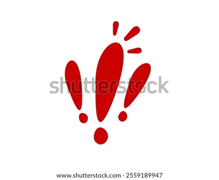 Similar – Image, Stock Photo Three vivid exclamation marks on blue background.  Keep attention concept,  importance background, warning.