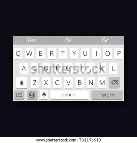 mobile qwerty keyboard  vector interface cellphone keypad