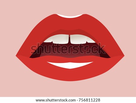 red glossy lips ez