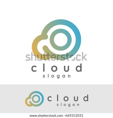 cloud initial Letter O Logo design