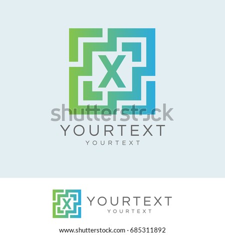 technology initial Letter X Logo design